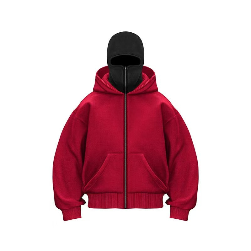 Zip-Up Double-Hooded Sweatshirt