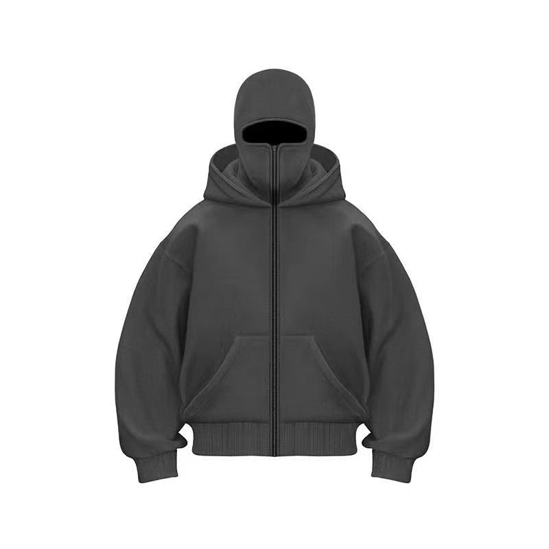 Zip-Up Double-Hooded Sweatshirt