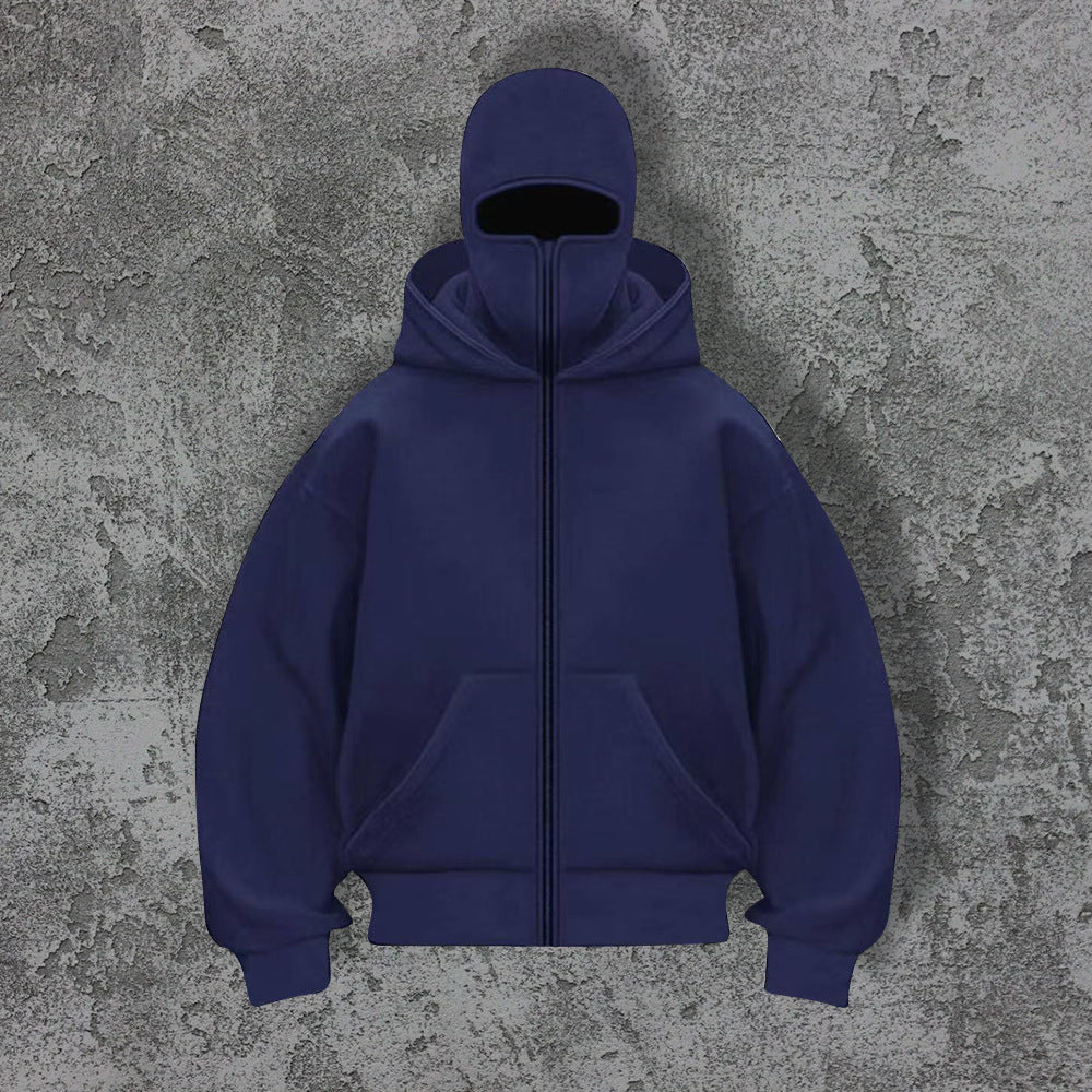 Zip-Up Double-Hooded Sweatshirt