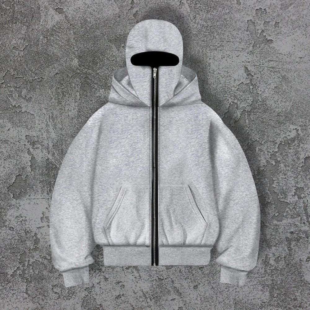 Zip-Up Double-Hooded Sweatshirt
