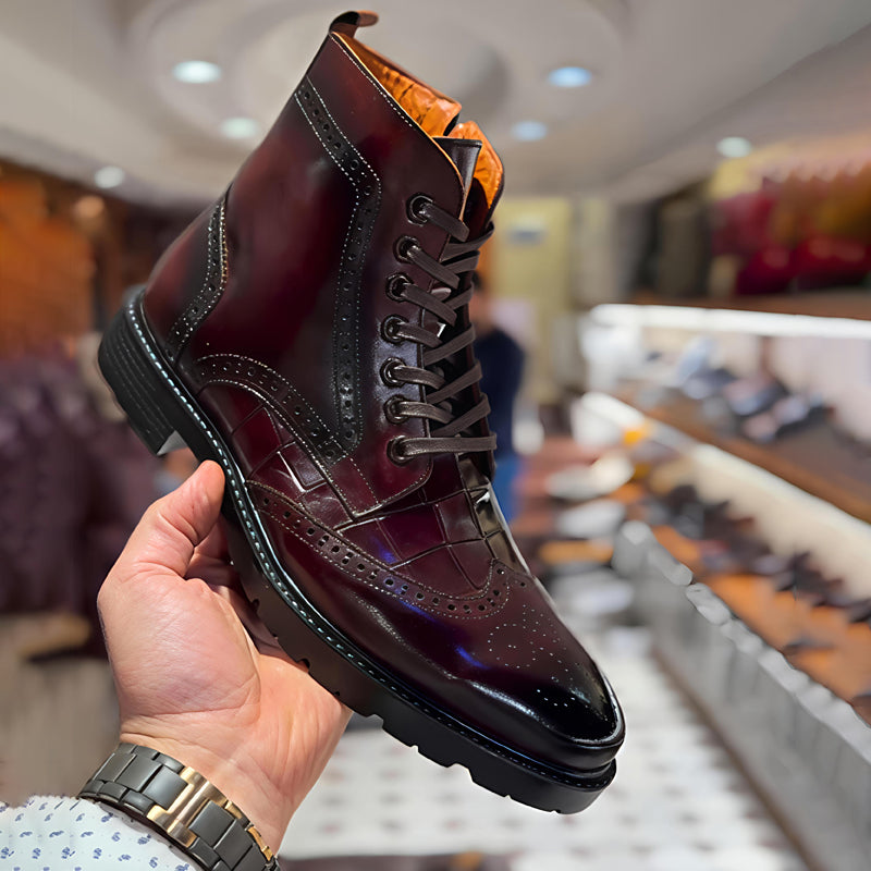 Men's Distressed Lace-up Martin Boots