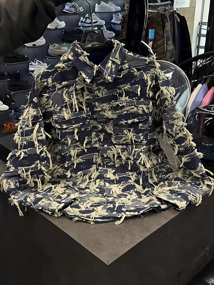 Men's Denim Dressed Button Up Jacket