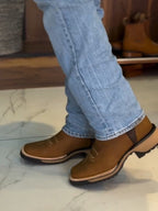 Brown Western Boots With Embroidered Shaft