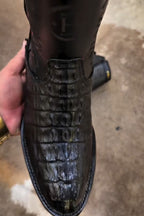 Black Crocodile-Effect Chelsea Boot