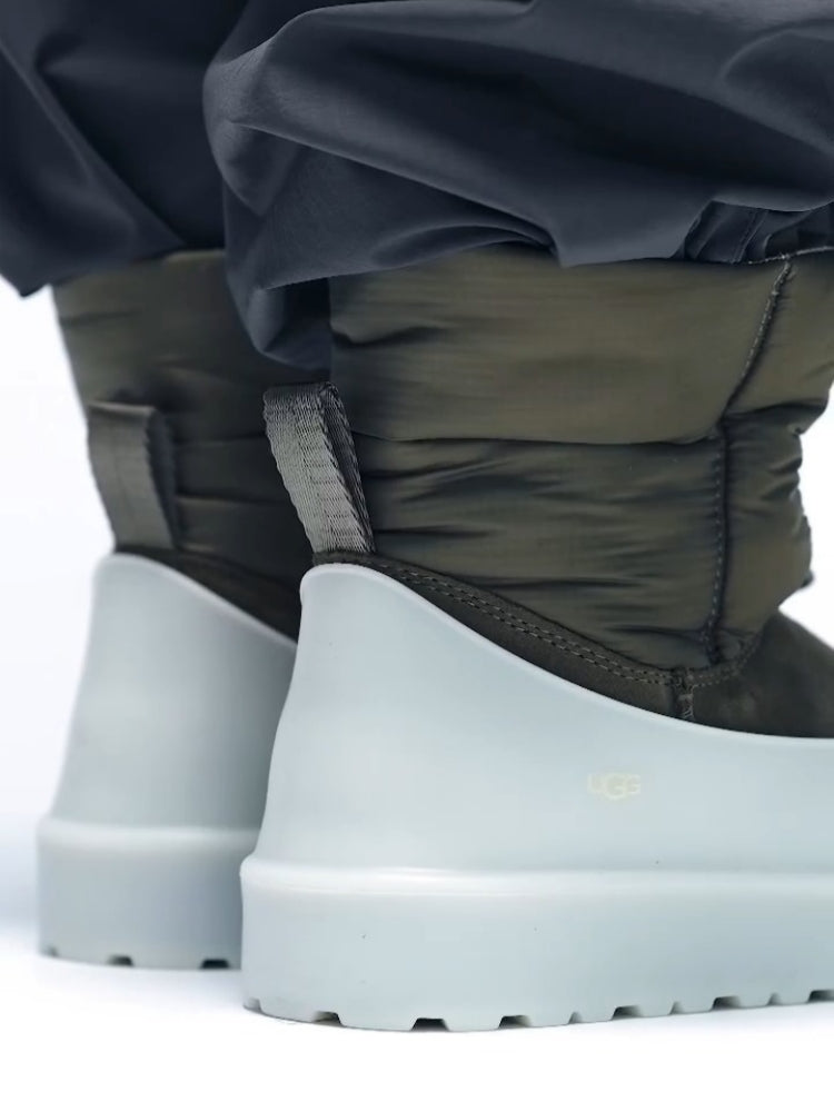 Olive Nubuck Boots With Foam Platform Sole