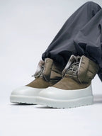 Olive Nubuck Boots With Foam Platform Sole