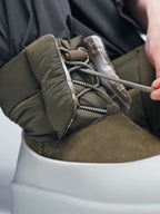 Olive Nubuck Boots With Foam Platform Sole