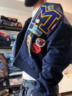 Patchwork Embroidered Varsity Jacket For Men