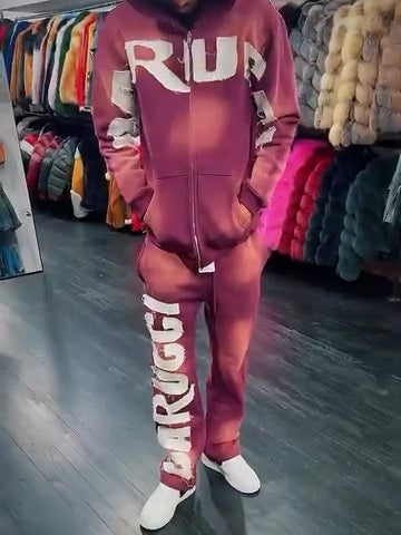 Mulberry Tracksuit With Large White Lettering