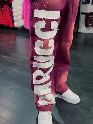 Mulberry Tracksuit With Large White Lettering