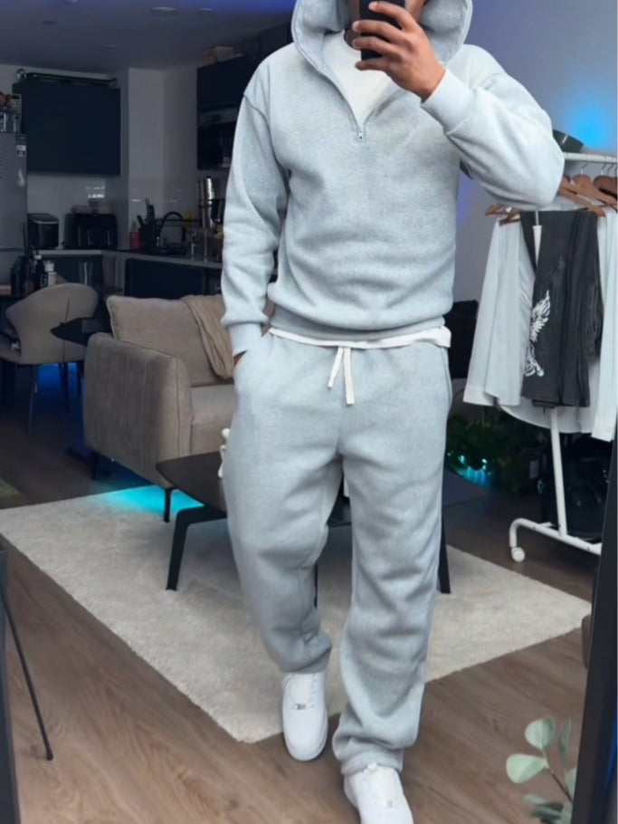 Light Grey Hoodie With Cozy Joggers Set
