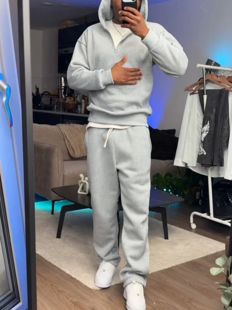 Light Grey Hoodie With Cozy Joggers Set