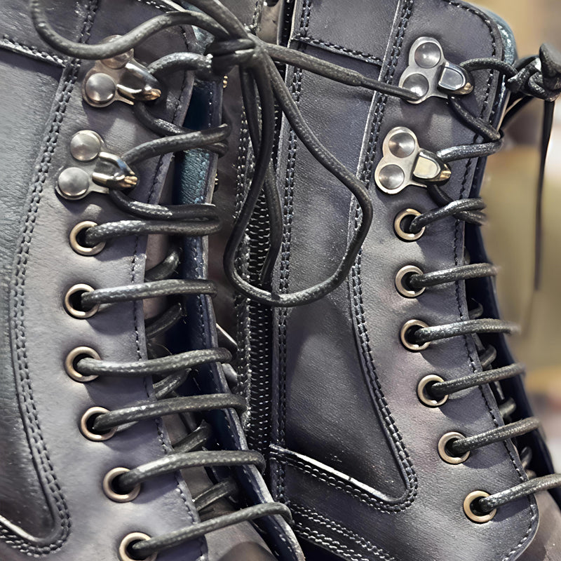 Men's Platform Distressed Lace-up Martin Boots