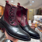 Men's Pointed Button Casual Ankle Boots Chelsea Boots