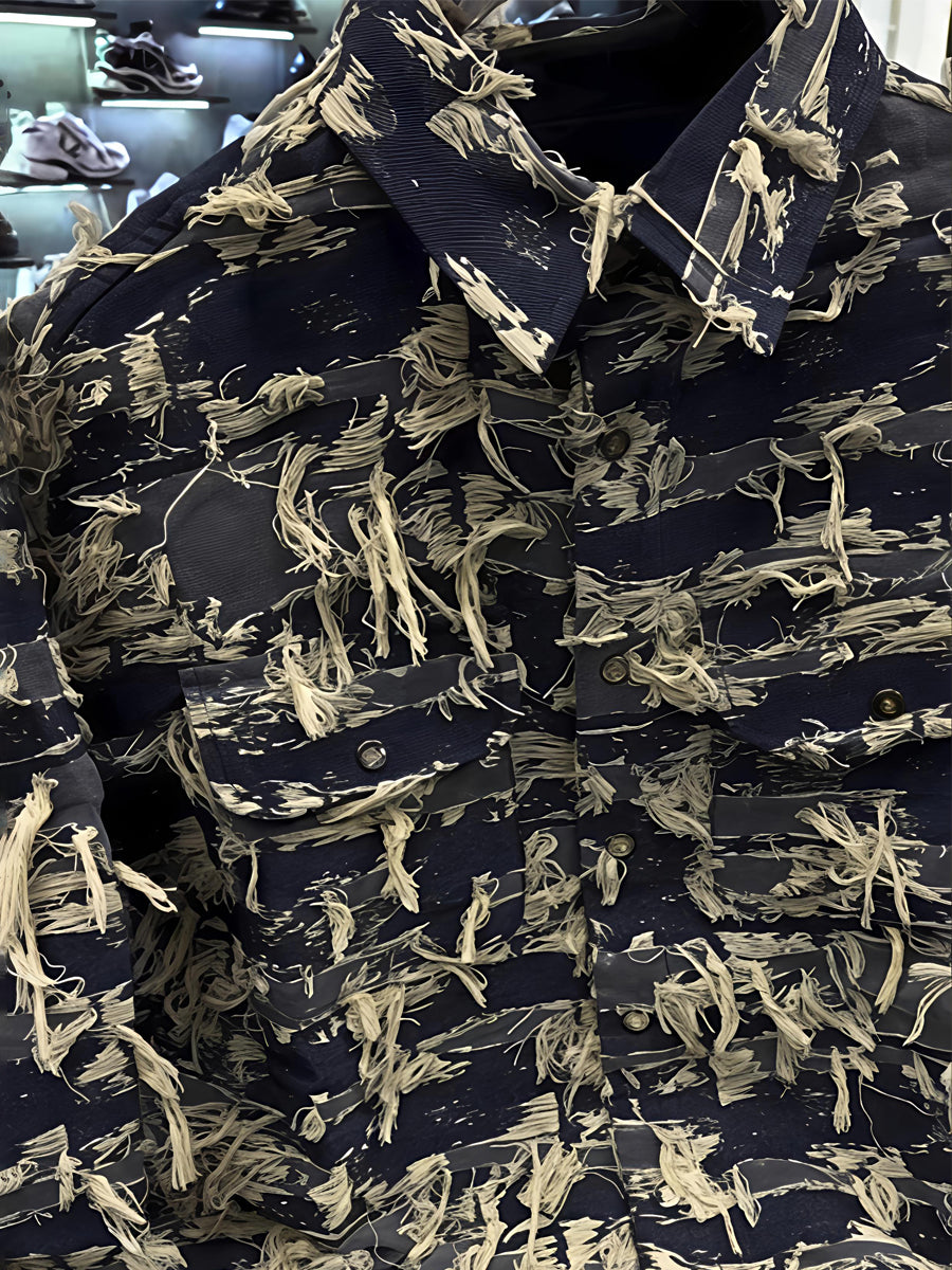 Men's Denim Dressed Button Up Jacket