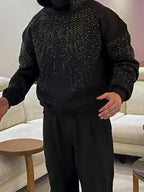 Men's Rhinestone Sparkle Hooded Sweater