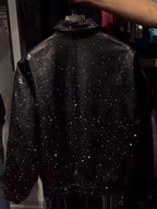 Fashion PU Rhinestone Sparkle Jacket