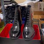 Men's Casual Leather Shoes Lace-Up Business Chelsea Boots