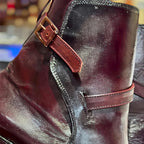 Men's Thick-Heel Point-Toe Buckle Detail Ankle Boots