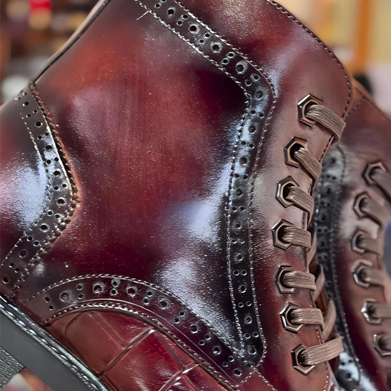 Men's Distressed Lace-up Martin Boots