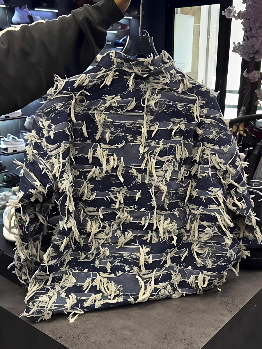 Men's Denim Dressed Button Up Jacket