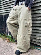 3D Cargo Pockets Adjustable Jeans