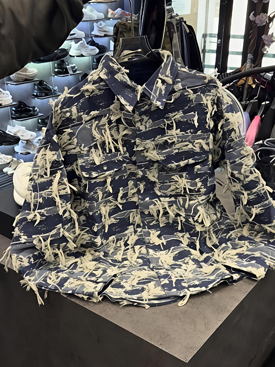 Men's Denim Dressed Button Up Jacket