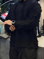 Men's Fringed Loose Knit Sweater