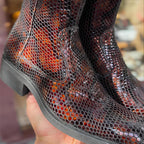 Men's Python-Print Zip Ankle Boots