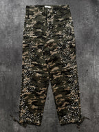 Men's Pearl Decoration Camo Cargo Embellish Pants