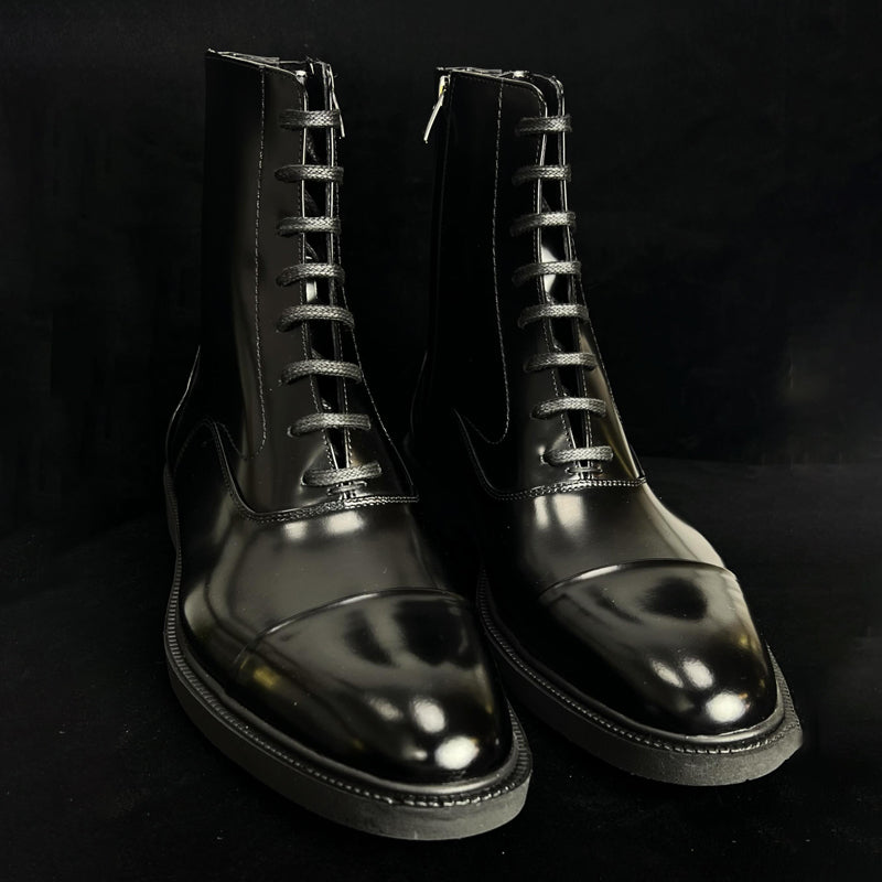 Men's Casual Leather Shoes Lace-Up Business Chelsea Boots