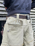 3D Cargo Pockets Adjustable Jeans
