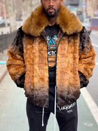 Contrast Faux Fur Lapel Coat