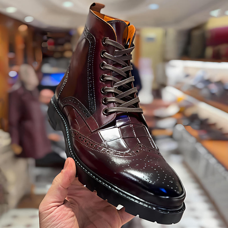 Men's Distressed Lace-up Martin Boots