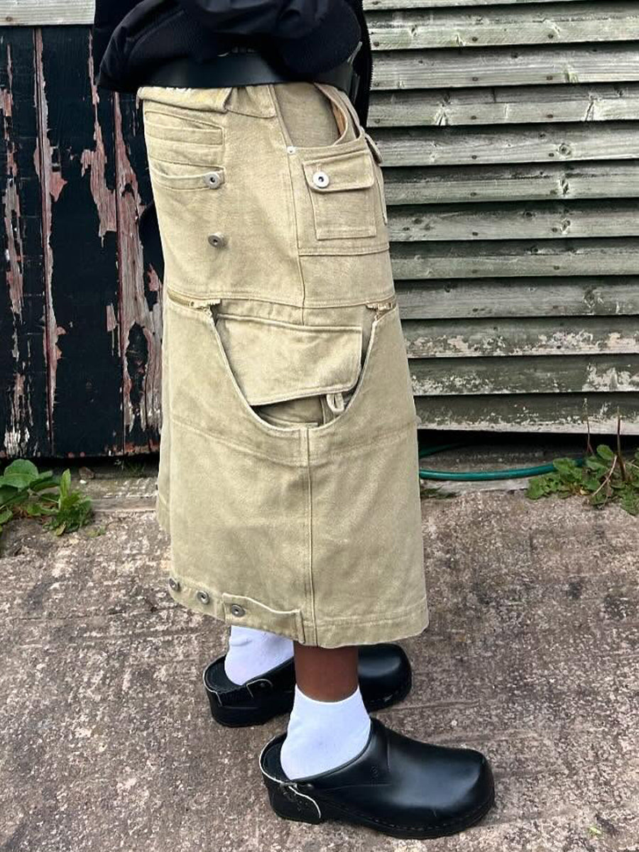 3D Cargo Pockets Adjustable Jeans