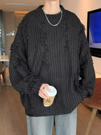 Men's Fringed Loose Knit Sweater