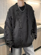 Men's Fringed Loose Knit Sweater